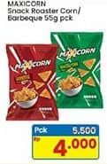 Promo Harga MAXICORN Snack Barbecue, Roasted Corn 55 gr - Indomaret