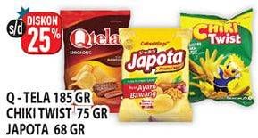Promo Harga QTELA Keripik Singkong/CHIKI TWIST Snack/JAPOTA Potato Chips  - Hypermart