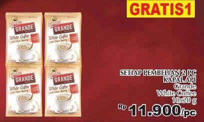Promo Harga Kapal Api Grande White Coffee per 10 sachet 20 gr - Giant