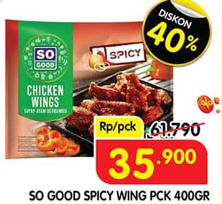 Promo Harga So Good Spicy Wing 400 gr - Superindo