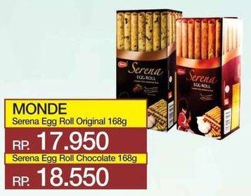 Promo Harga MONDE Serena Egg Roll Chocolate 168 gr - Yogya