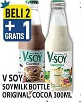 Promo Harga V-soy Soya Bean Milk Cocoa, Original 300 ml - Hypermart
