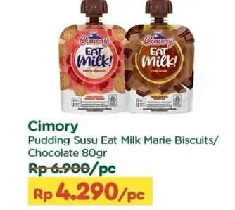 Promo Harga Cimory Eat Milk Marie Biscuit, Chocolate 80 gr - TIP TOP
