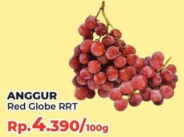 Promo Harga Anggur Red Globe RRT per 100 gr - Yogya