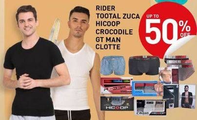 Promo Harga Rider/Tootal Zuca/Hicoop/Crocodile/GT Man/Clotte Pakaian Dalam Pria  - Carrefour