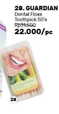 Promo Harga GUARDIAN Dental Floss Toothpick 50 pcs - Guardian