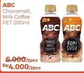 Promo Harga ABC Minuman Kopi Milk Coffee, Choco Malt Coffee 200 ml - Alfamart