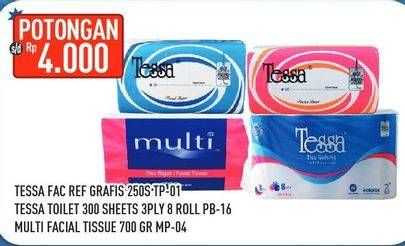 Promo Harga TESSA Facial Tissue/Toilet Tissue/MULTI Facial Tissue  - Hypermart