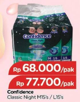 Promo Harga Confidence Adult Diapers Classic Night M15  - TIP TOP
