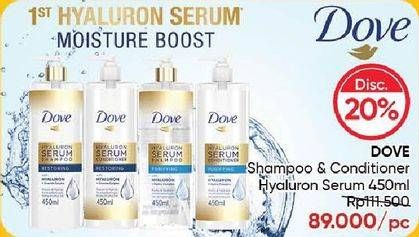 Promo Harga Dove Hyaluron Serum Shampoo/Conditioner  - Guardian