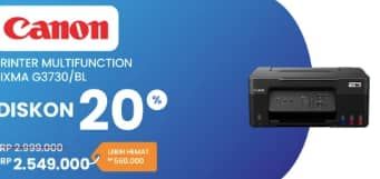 Promo Harga Canon Pixma G3730 Printer 3-in-1  - Electronic City