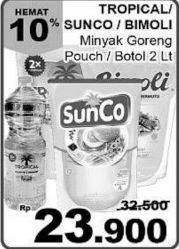 Promo Harga TROPICAL/BIMOLI/SUNCO Minyak Goreng 2ltr  - Giant