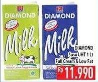 Promo Harga DIAMOND Milk UHT Full Cream, Low Fat 1 ltr - Hypermart