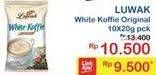 Promo Harga Luwak White Koffie Original per 10 sachet 20 gr - Indomaret