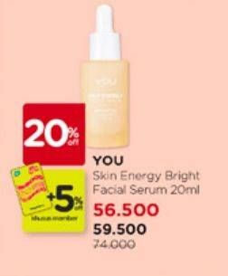 Promo Harga YOU Skin Energy Face Serum Brighten 20 ml - Watsons
