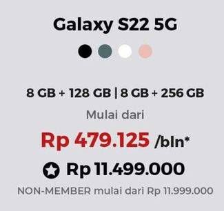 Promo Harga Samsung Galaxy S22 5G 8GB + 128GB, 8GB + 256GB  - Erafone