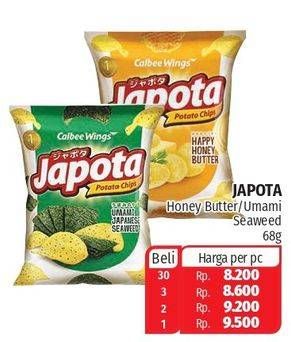 Promo Harga JAPOTA Potato Chips Happy Honey Butter, Seaweed 68 gr - Lotte Grosir