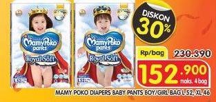 Promo Harga Mamy Poko Pants Extra Soft Boys/Girls L52, XL46  - Superindo