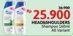 Promo Harga Head & Shoulders Shampoo All Variants 160 ml - Alfamidi