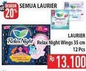 Promo Harga Laurier Relax Night 35cm 12 pcs - Hypermart