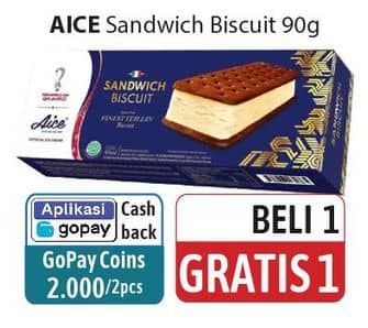 Promo Harga Aice Ice Cream Sandwich Biscuit 90 ml - Alfamidi