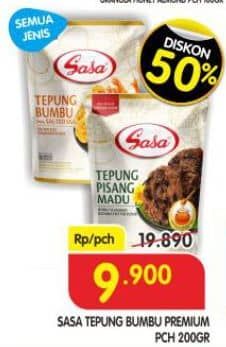 Sasa Tepung Bumbu Premium 200 gr Diskon 50%, Harga Promo Rp9.900, Harga Normal Rp19.890