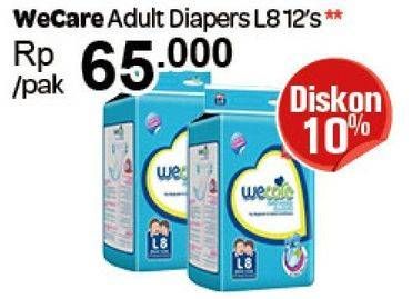 Promo Harga We Care Adult Diapers L8 12 pcs - Carrefour