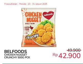 Promo Harga Belfoods Nugget Chicken Nugget Crunchy 500 gr - Indomaret