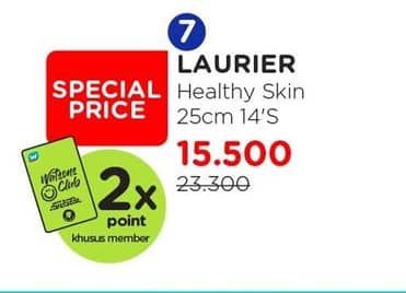 Promo Harga Laurier Healthy Skin Day Wing 25cm 14 pcs - Watsons