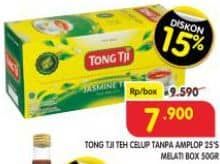 Promo Harga Tong Tji Teh Celup Jasmine Tanpa Amplop per 25 pcs 2 gr - Superindo