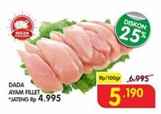 Promo Harga Ayam Fillet per 100 gr - Superindo