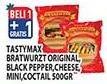 Promo Harga Tastymax Bratwurst Original, Chesee, Blackpapper, Mini, Cocktail 500 gr - Hypermart