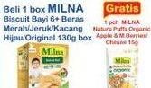 Promo Harga MILNA Biskuit Bayi 6+ Beras Merah, Jeruk, Kacang Hijau, Original 130 gr - Indomaret