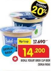 Promo Harga BIOKUL Greek Yogurt All Variants 80 gr - Superindo