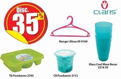 Promo Harga CLARIS Hanger Alissa/Cool Wave Glass/Food Saver  - Hari Hari