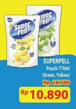 Promo Harga Super Pell Pembersih Lantai Lemon Ginger, Fresh Apple 770 ml - Hypermart