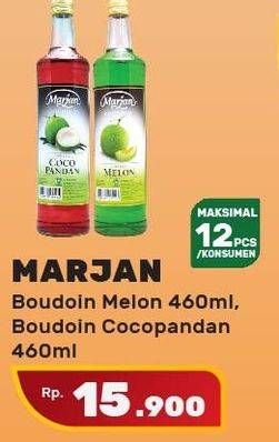 Promo Harga MARJAN Syrup Boudoin Melon, Cocopandan 460 ml - Yogya