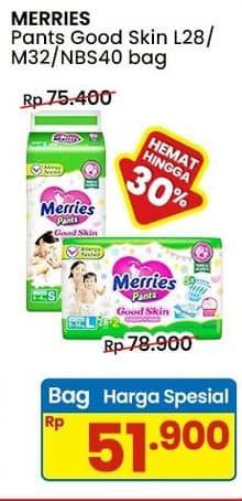Promo Harga Merries Pants Good Skin M32, S40 32 pcs - Indomaret