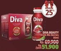 Promo Harga DIVA Minuman Collagen High Vit. E Mix Berries 80 Ml 6 pcs - LotteMart