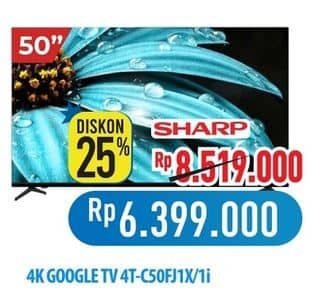 Promo Harga Sharp 4K UHD Google TV - 4TC50FJ1X  - Hypermart