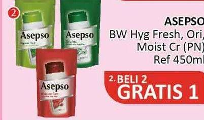 Promo Harga ASEPSO Body Wash Hygienic Fresh, Moisture Care, Original 450 ml - Alfamidi