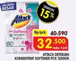 Promo Harga Attack Detergent Powder Plus Softener 1200 gr - Superindo