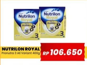 Promo Harga Nutrilon Royal 3 Susu Pertumbuhan All Variants 400 gr - Yogya