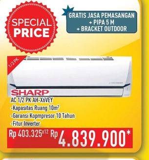 Promo Harga SHARP AH-X6VEY - AC 1/2PK  - Hypermart