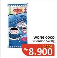 Promo Harga WONG COCO Ice Bon Bon per 5 pcs 80 gr - Alfamidi