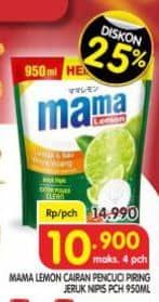 Promo Harga Mama Lemon Cairan Pencuci Piring Jeruk Nipis 950 ml - Superindo