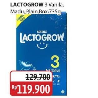 Promo Harga Lactogrow 3 Susu Pertumbuhan Plain, Madu 750 gr - Alfamidi