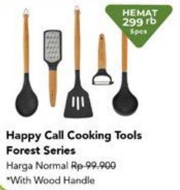 Promo Harga HAPPY CALL Cooking Tools Forest Series per 5 pcs - Carrefour