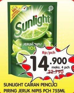 Promo Harga SUNLIGHT Pencuci Piring Jeruk Nipis 100 755 ml - Superindo