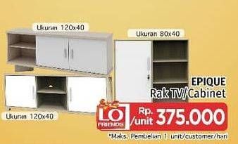 Promo Harga EPIQUE Rak TV/Cabinet 3 Susun Sonoma Oak  - LotteMart